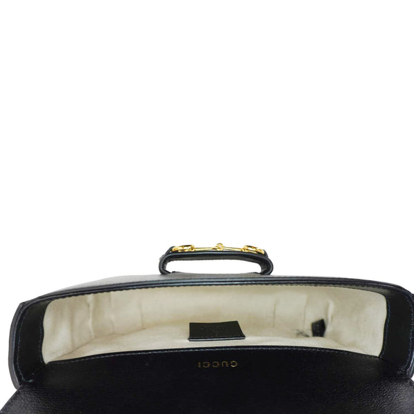 GUCCI Horsebit 1955 Flap Mini Leather Shoulder Bag Black 658574