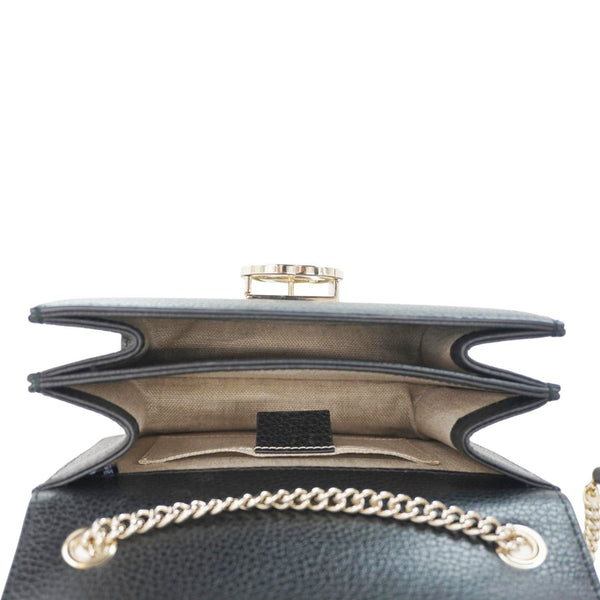 GUCCI Interlocking GG Leather Crossbody Bag Black 510304