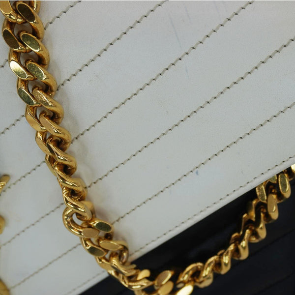 YVES SAINT LAURENT Envelope Leather Chain Shoulder Bag Bicolor