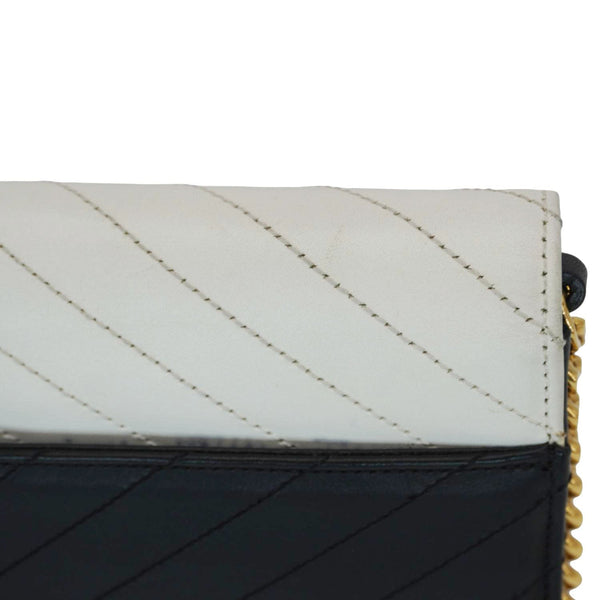 YVES SAINT LAURENT Envelope Leather Chain Shoulder Bag Bicolor