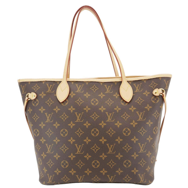 LOUIS VUITTON Neverfull MM Monogram Canvas Tote Bag Brown