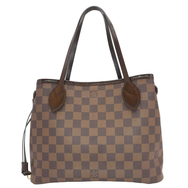 LOUIS VUITTON Neverfull PM Damier Ebene Tote Shoulder Bag Brown