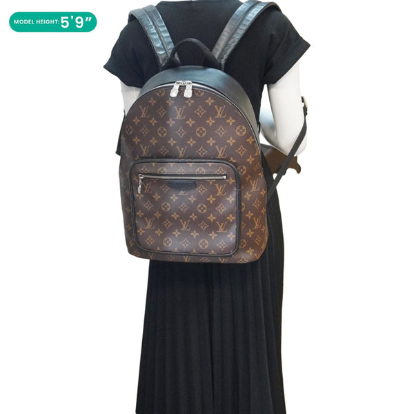 LOUIS VUITTON Josh Monogram Canvas Backpack Bag Brown