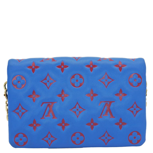 LOUIS VUITTON Coussin Pochette Monogram Embossed Leather Crossbody Bag Blue