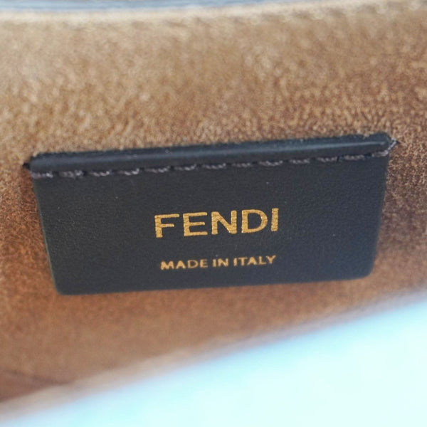 FENDI Moonlight Leather Crossbody Saddle Bag Blue