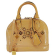 LOUIS VUITTON Alma BB Flowers Vernis Leather Satchel Bag Jaune Passion