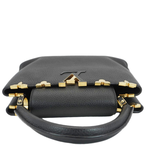 LOUIS VUITTON Capucines Crown Flowers Taurillon Leather Shoulder Bag Black