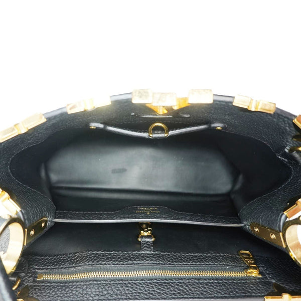 LOUIS VUITTON Capucines Crown Flowers Taurillon Leather Shoulder Bag Black