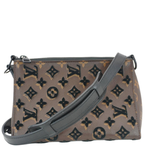 LOUIS VUITTON Triangle  Monogram Tuffetage Messenger Bag Brown