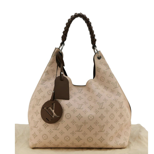 LOUIS VUITTON Carmel Mahina Leather Hobo Bag Light Pink