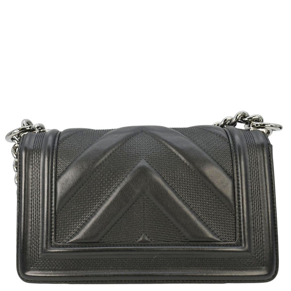 CHANEL Boy Small Leather Shoulder Bag Black