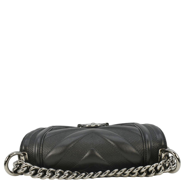 CHANEL Boy Small Leather Shoulder Bag Black