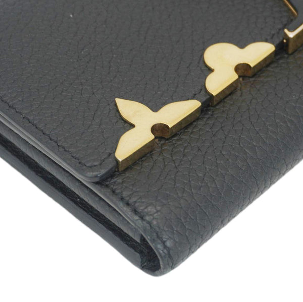 LOUIS VUITTON Capucines Crown Flowers Taurillon Leather Wallet Black