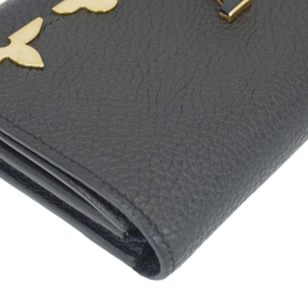 LOUIS VUITTON Capucines Crown Flowers Taurillon Leather Wallet Black