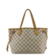 LOUIS VUITTON Neverfull PM Damier Azur White Tote Bag  front look