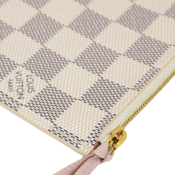 LOUIS VUITTON Felicie Zippered Damier Azur Insert Pouch Rose Ballerine