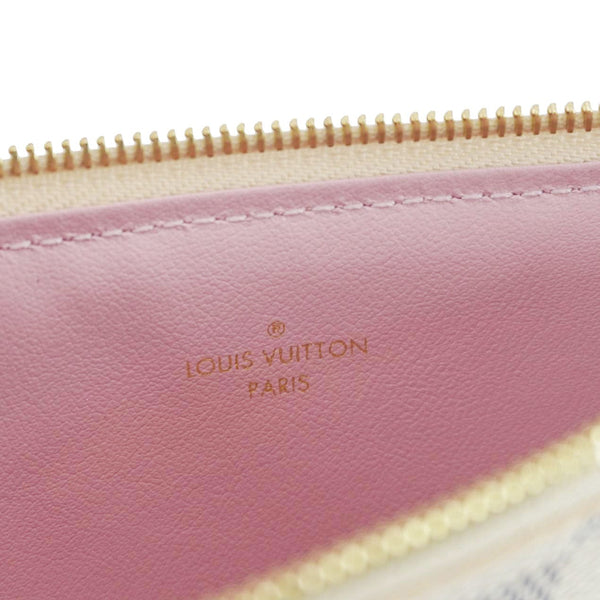 LOUIS VUITTON Felicie Zippered Damier Azur Insert Pouch Rose Ballerine