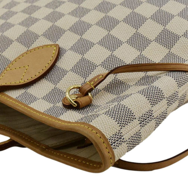 LOUIS VUITTON Neverfull PM Damier Azur Tote Bag White