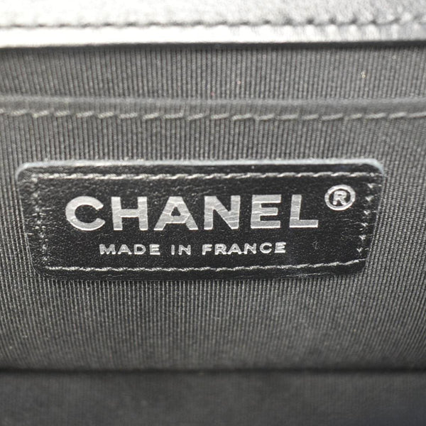 CHANEL Boy Small Leather Shoulder Bag Black