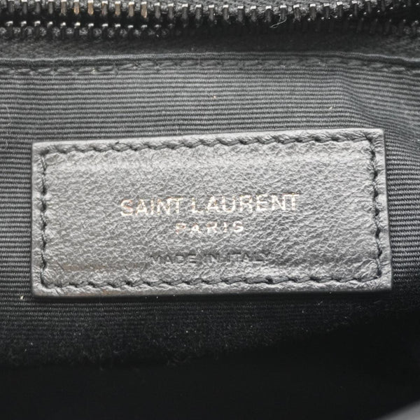 YVES SAINT LAURENT Niki Baby Crinkle Leather Shoulder Bag Black