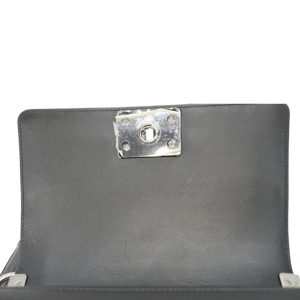 CHANEL Boy Small Leather Shoulder Bag Black