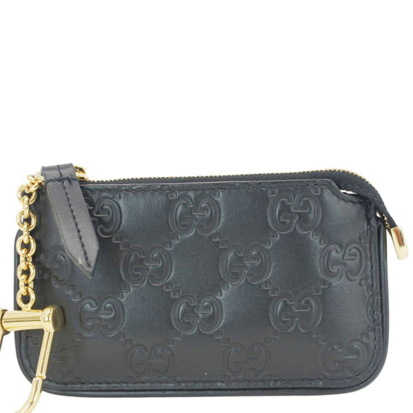 GUCCI Leather Clip Key Case Black 447964