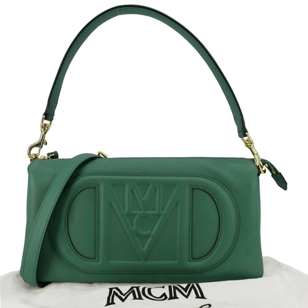 MCM Travia Small Spanish Calf Leather Shoulder Bag Green