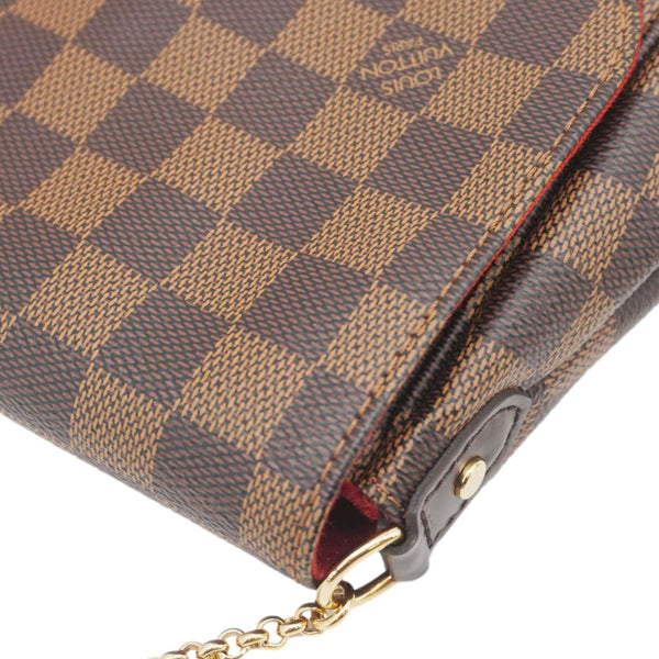 LOUIS VUITTON Favorite MM Damier Ebene Clutch Bag Brown