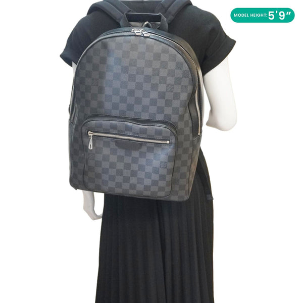 LOUIS VUITTON Josh Damier Graphite Backpack Black