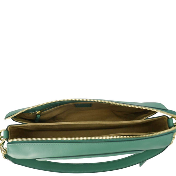 MCM Travia Small Spanish Calf Leather Shoulder Bag Green