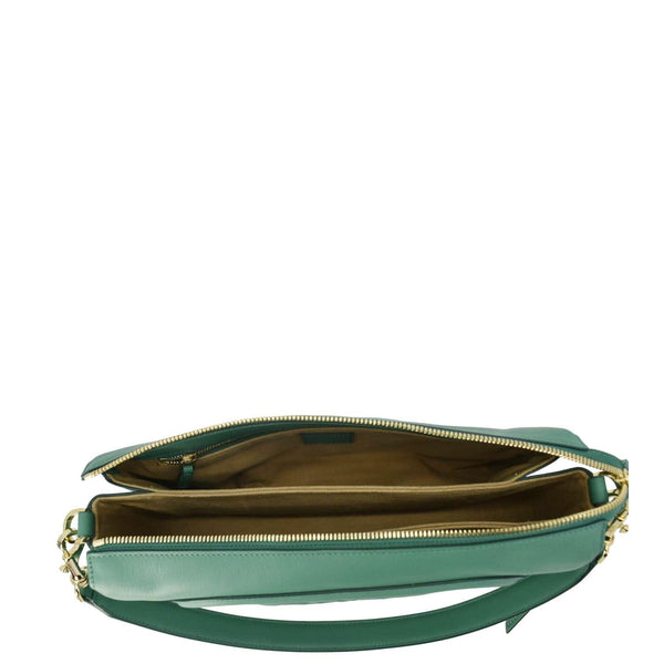 MCM Travia Small Spanish Calf Leather Shoulder Bag Green