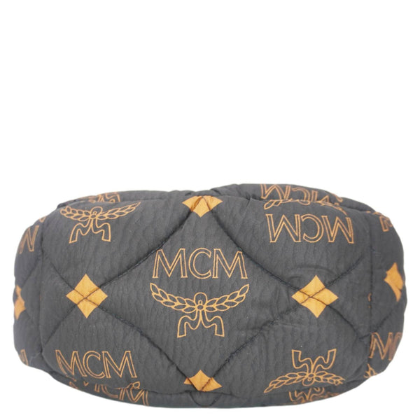 MCM Aren Padded Nylon Hobo Bag Black