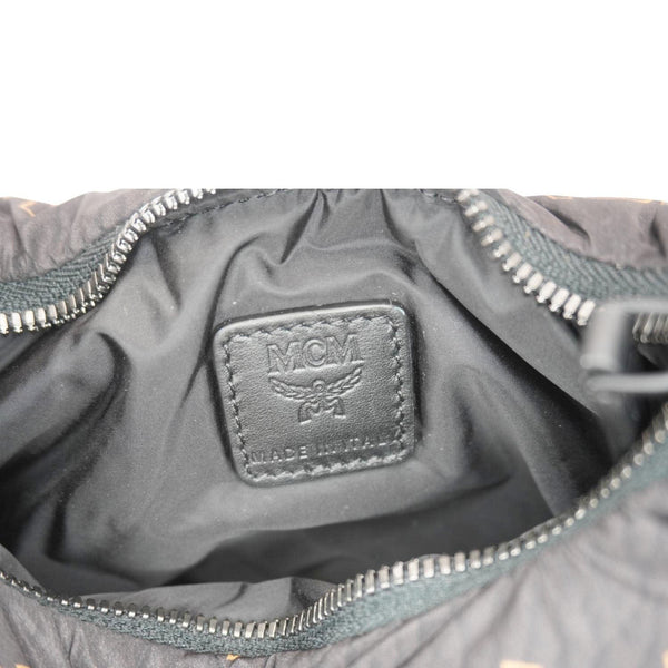 MCM Aren Padded Nylon Hobo Bag Black