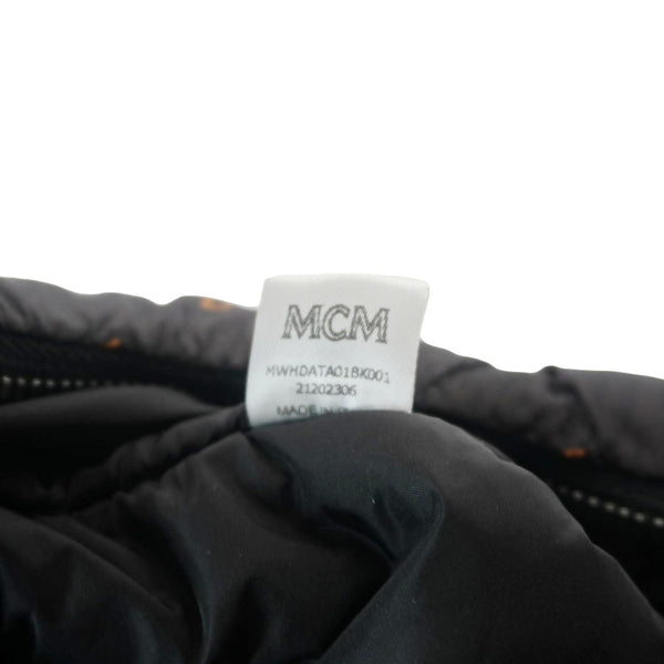 MCM Aren Padded Nylon Hobo Bag Black