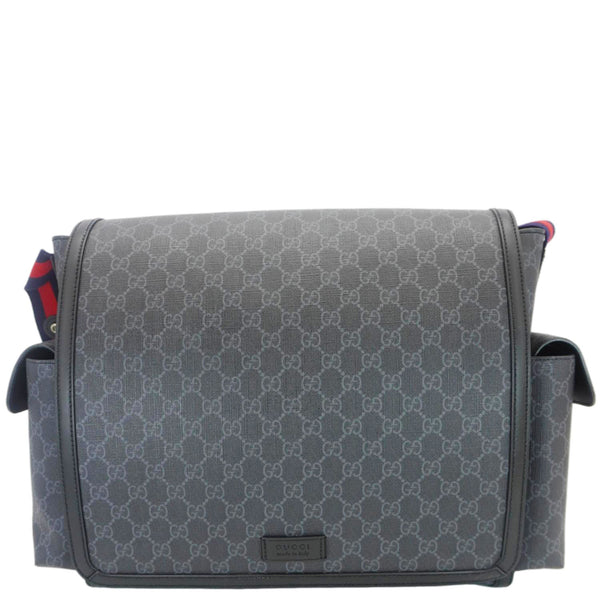 GUCCI Diaper GG Supreme Canvas Messenger Bag Black 495909