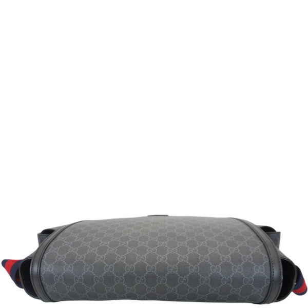 GUCCI Diaper GG Supreme Canvas Messenger Bag Black 495909