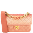 CHANEL Sunset On The Sea Flap Caviar Leather Shoulder Bag Coral