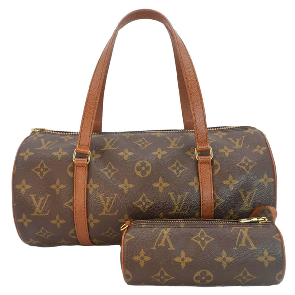 LOUIS VUITTON Papillon 30 Monogram Canvas Satchel Bag Brown