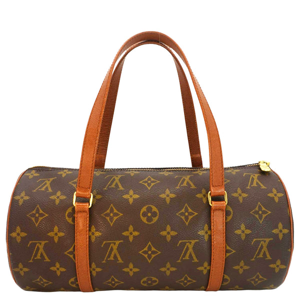 LOUIS VUITTON Papillon 30 Monogram Canvas Satchel Bag Brown