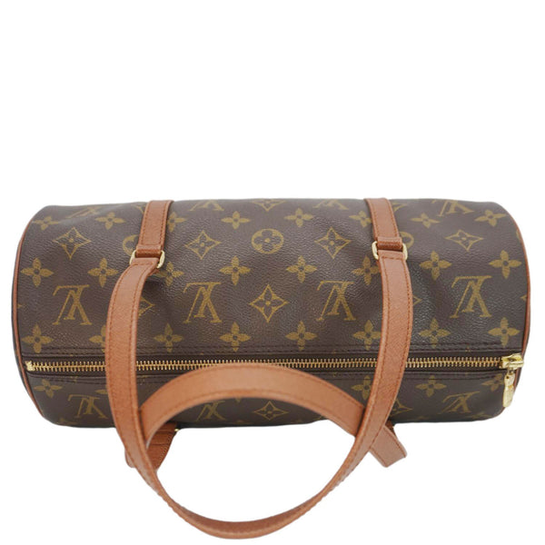 LOUIS VUITTON Papillon 30 Monogram Canvas Satchel Bag Brown