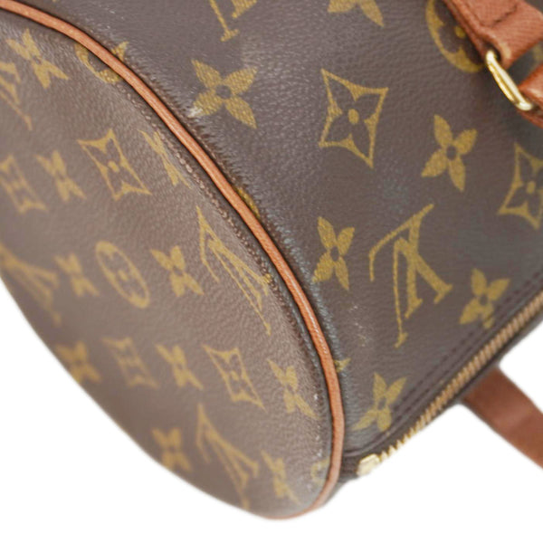 LOUIS VUITTON Papillon 30 Monogram Canvas Satchel Bag Brown