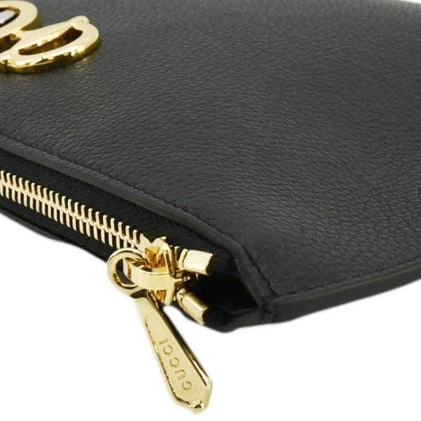 GUCCI Zumi Grainy Leather Pouch in Black