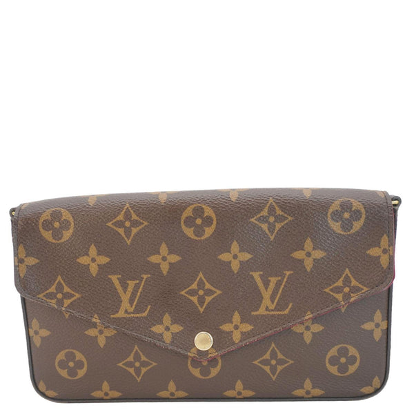 LOUIS VUITTON Felicie Pochette Monogram Canvas Crossbody Bag Brown