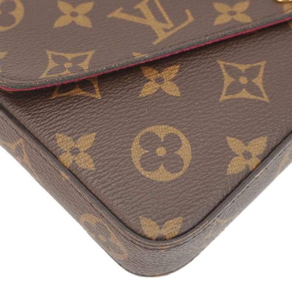 LOUIS VUITTON Felicie Pochette Monogram Canvas Crossbody Bag Brown