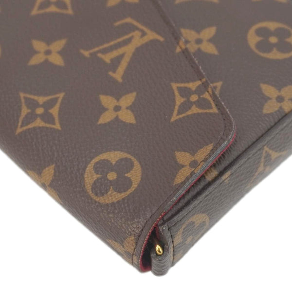 LOUIS VUITTON Felicie Pochette Monogram Canvas Crossbody Bag Brown