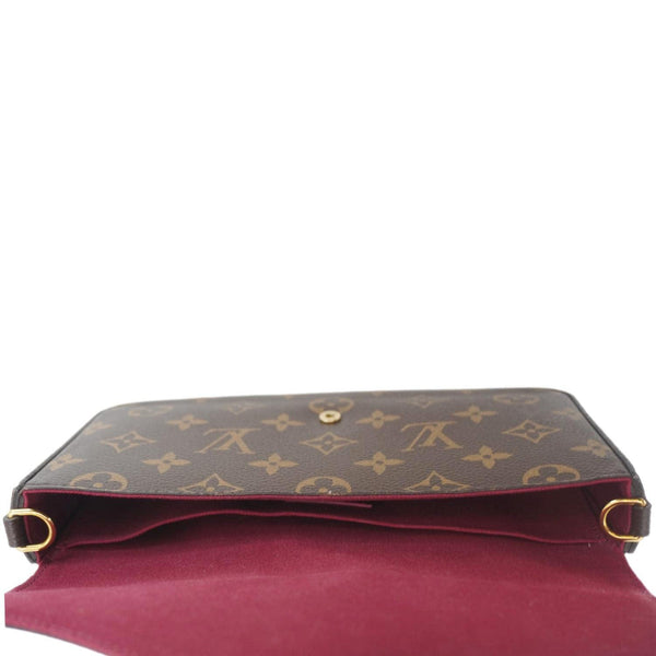 LOUIS VUITTON Felicie Pochette Monogram Canvas Crossbody Bag Brown