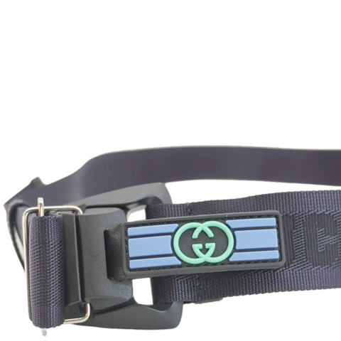 GUCCI GG Crystal Nylon Belt Size 100.40 Blue 778889