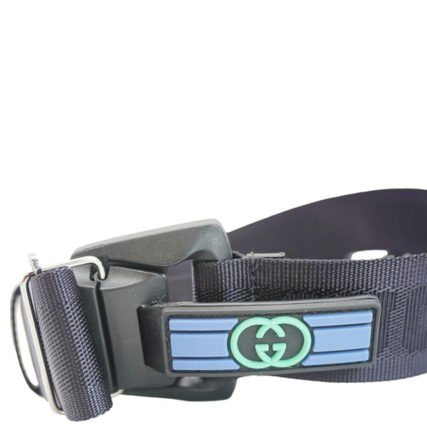 GUCCI GG Crystal Nylon Belt Size 100.40 Blue 778889