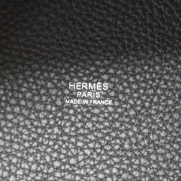 HERMES Picotin Lock 18 Taurillon Clemence Leather Hobo Bag Black