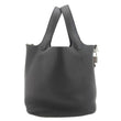 HERMES Picotin Lock 18 Taurillon Clemence Leather Hobo Bag Black